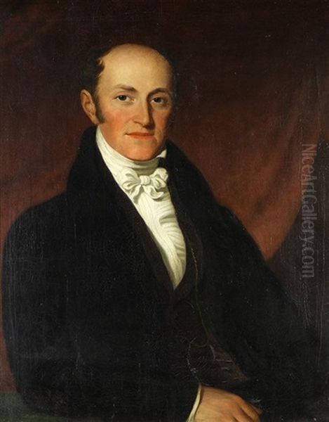 Portrait Of A Gentleman In A White Tie Oil Painting by Sir Martin Archer Shee