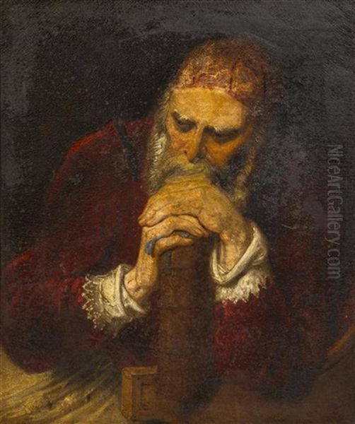 Pondering Scholar Oil Painting by Sir Martin Archer Shee