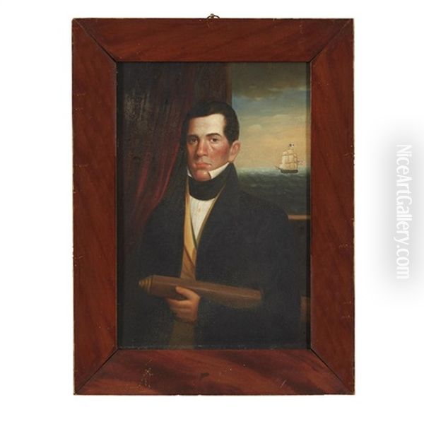 Portrait Of A Ship's Captain Oil Painting by Isaac Sheffield