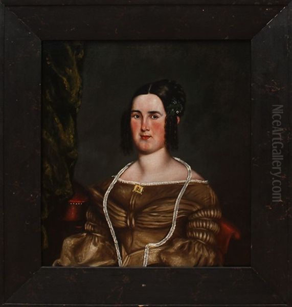 Portrait Of Molly Royce Of New London, Ct Oil Painting by Isaac Sheffield