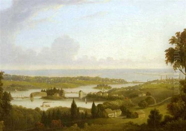 View Of The Laurels, Newbury Oil Painting by Joshua Sheldon Jr.