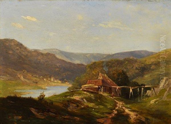 Mittelgebirgslandschaft Oil Painting by Eugen Felix Prosper Bracht