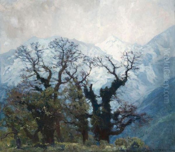 Vue Du Massif De Meran, Allemagne Oil Painting by Eugen Felix Prosper Bracht