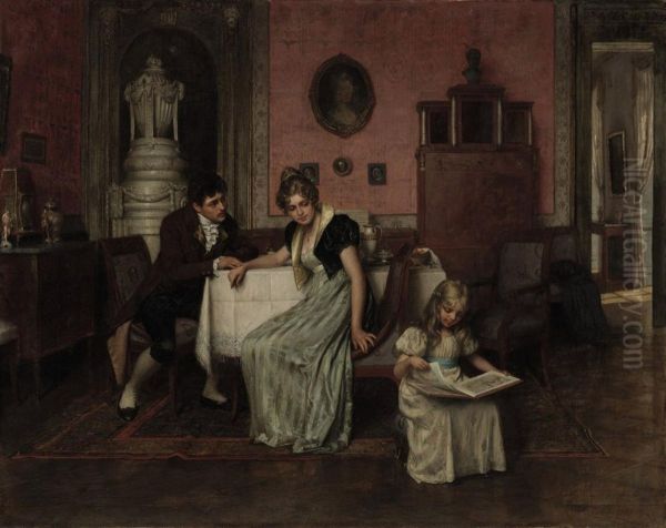 The Discussion Oil Painting by Emil Brack