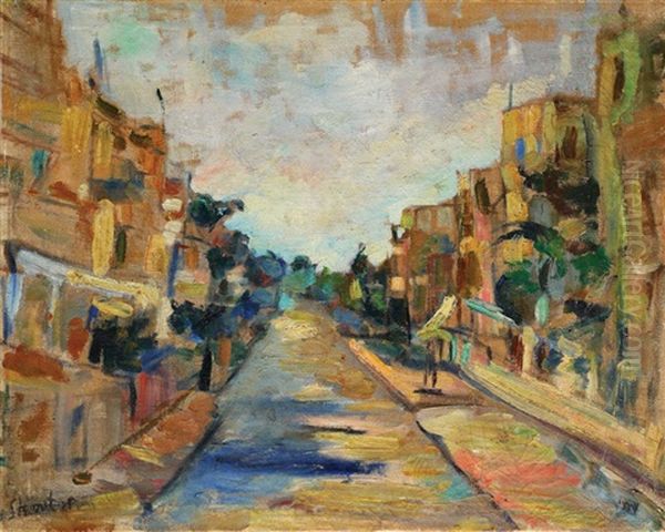 Street In Haifa by Menachem Shemi