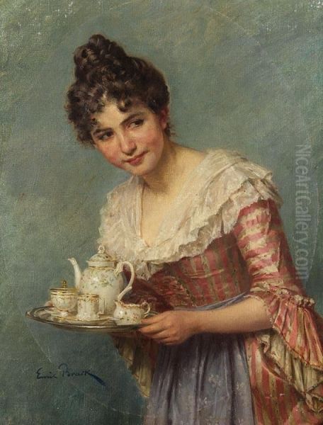 Serviermadchen Oil Painting by Emil Brack