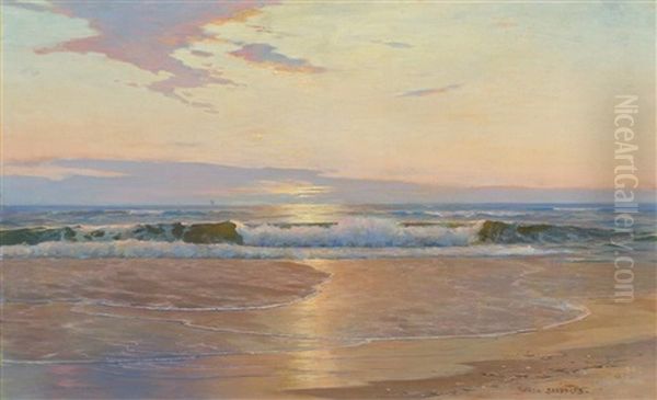 Sunrise Along The Coast Oil Painting by J. Warren Sheppard