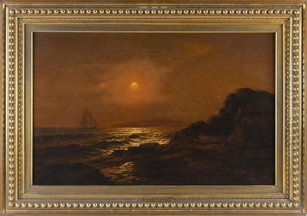 Sunset Sail Off The Coast Oil Painting by Warren W. Sheppard