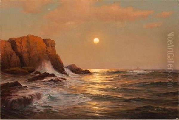 Caswell's Peak, Star Island, Isle Of Shoals Oil Painting by Warren W. Sheppard