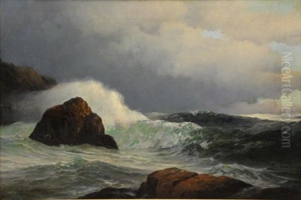 Crashing Waves Oil Painting by Warren W. Sheppard