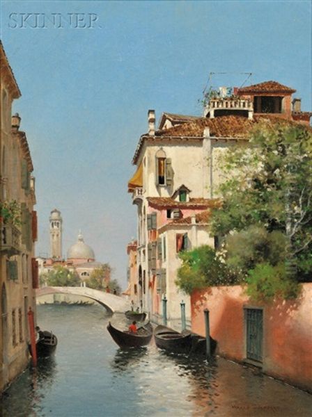 A Quiet Canal, Venice Oil Painting by Warren W. Sheppard