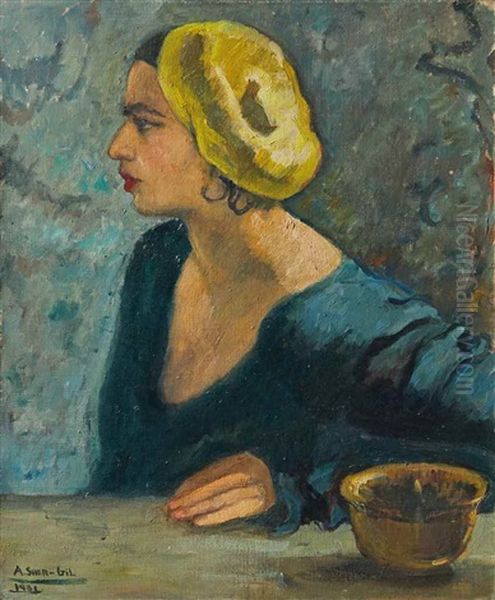 Untitled (self Portrait) Oil Painting by Amrita Sher-Gil