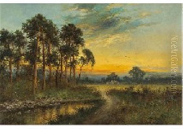 Landscape Of Evenings Oil Painting by Daniel Sherrin