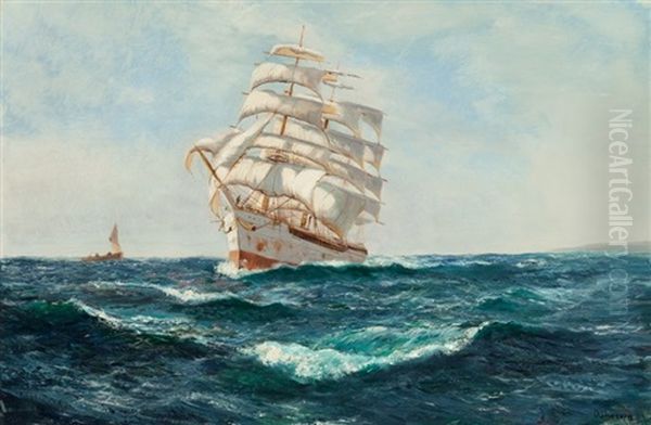 Clipper In Full Sail Oil Painting by Daniel Sherrin