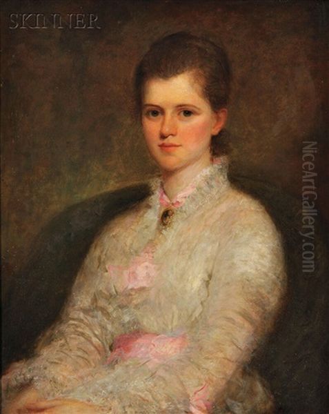 Young Woman In White And Pink by Rosina Emmet Sherwood