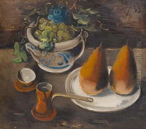 Still Life With Pears Oil Painting by Aleksandr Vasilievich Shevchenko