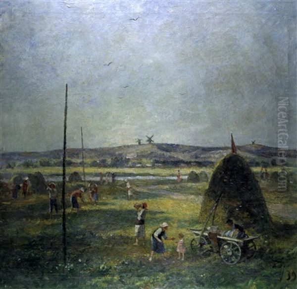 Bei Der Ernte Oil Painting by Mikhail Fedorovitch Shevchenko