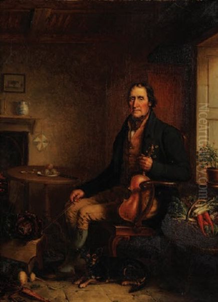 The Old Fiddler Oil Painting by William Shiels