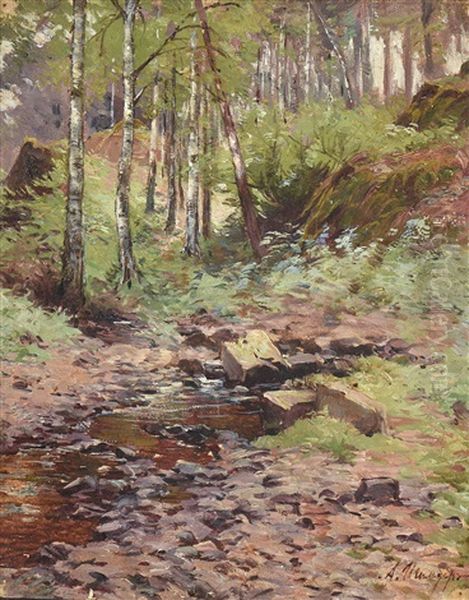 Paysage De Foret Oil Painting by Andrei Nikolaevich Shilder