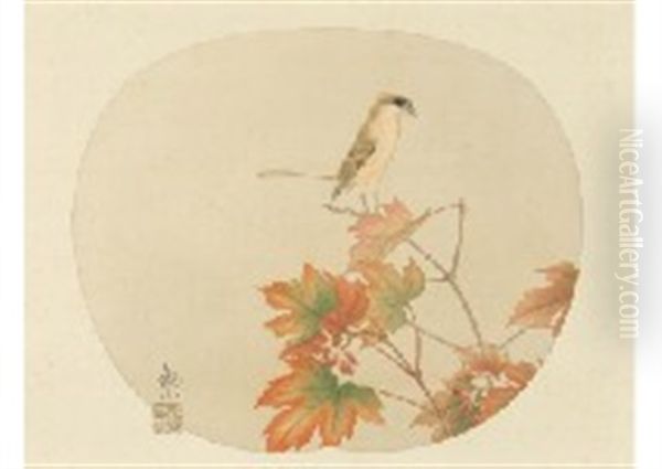 Bird Oil Painting by  Shimomura Kanzan (Seizaburo)