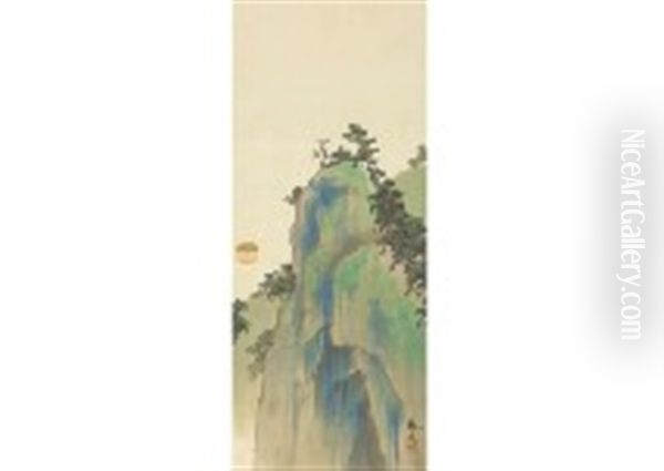 Mount Penglai Oil Painting by  Shimomura Kanzan (Seizaburo)