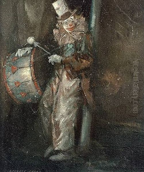 Indian Council Oil Painting by Everett Shinn