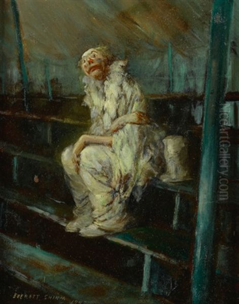 Clown On Empty Seats Oil Painting by Everett Shinn