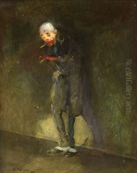 The Old Clown Oil Painting by Everett Shinn