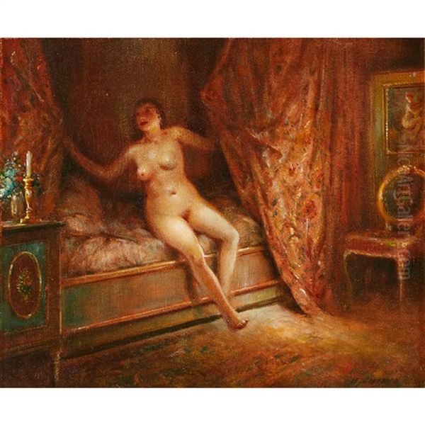 Boudoir Oil Painting by Everett Shinn