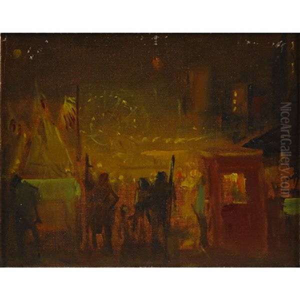 On Mulberry Street Oil Painting by Everett Shinn