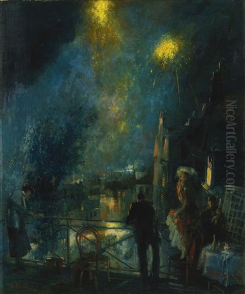 Bastille Day, 14th Of July, Paris Oil Painting by Everett Shinn