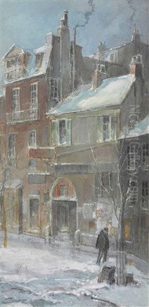 City Street Scene Oil Painting by Everett Shinn