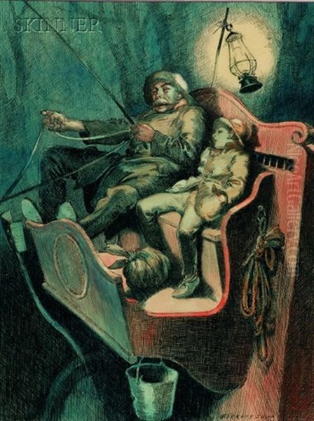 Toby Tried Very Hard To Go To Sleep Oil Painting by Everett Shinn