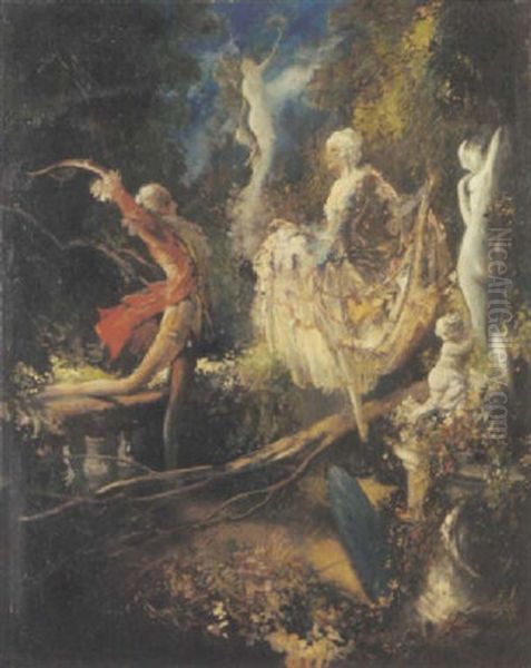 The Enchanted Garden Oil Painting by Everett Shinn