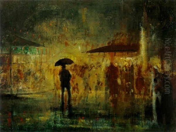 Fair: Man In Rain by Everett Shinn