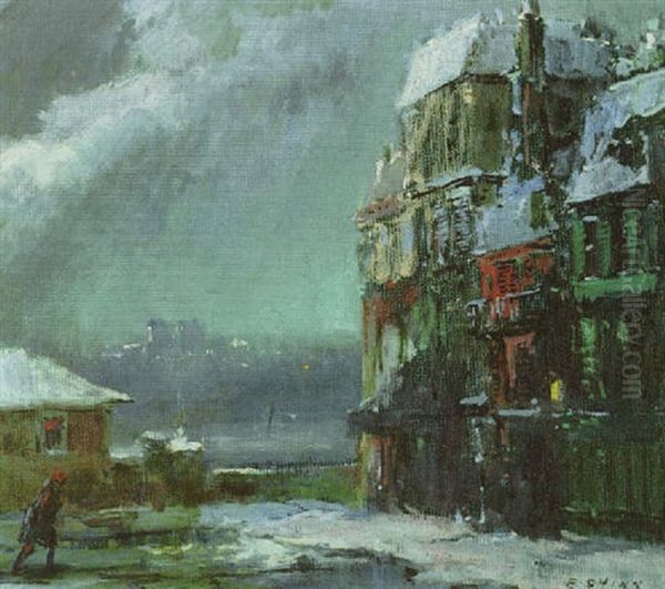 Winter Night, Paris Oil Painting by Everett Shinn