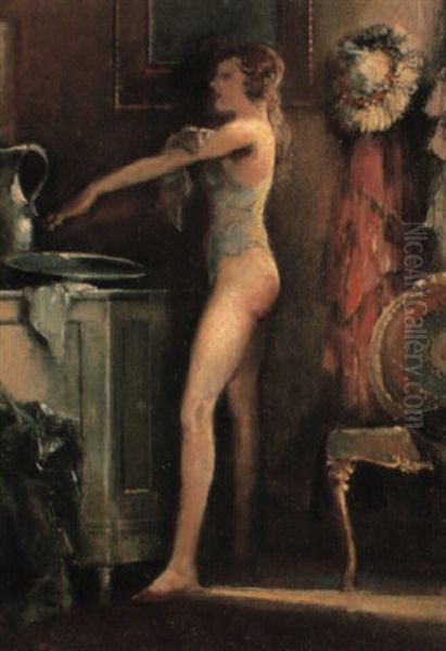 The Bath Oil Painting by Everett Shinn