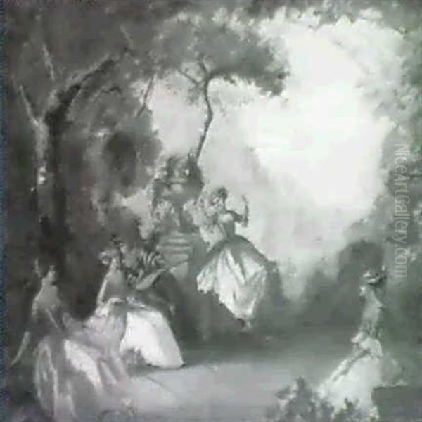 Picking Flowers Oil Painting by Everett Shinn