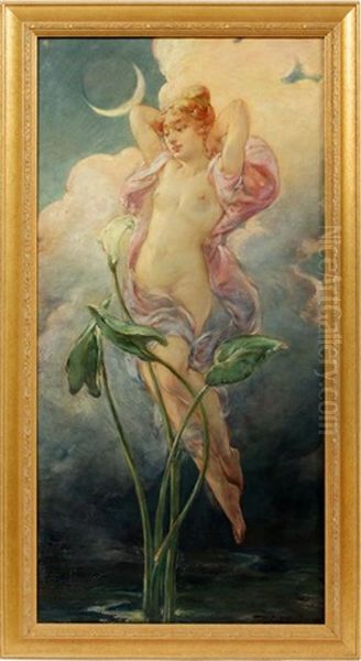 Spirit Of The Lily Oil Painting by Walter Shirlaw