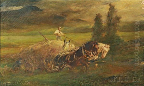 Driving The Haywagon Oil Painting by Walter Shirlaw