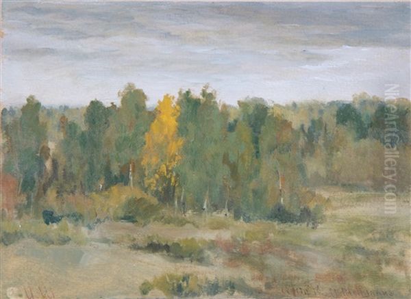 Grey Day Oil Painting by Iwan Iwanowicz Shishkin