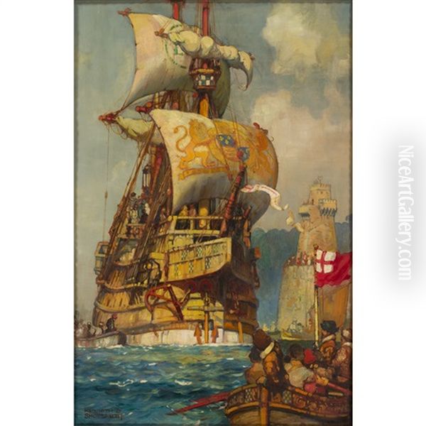 The Return Of The English Ships Oil Painting by Kenneth Shoesmith