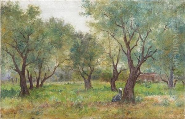 Resting Under The Olive Trees Oil Painting by John Lewis Shonborn