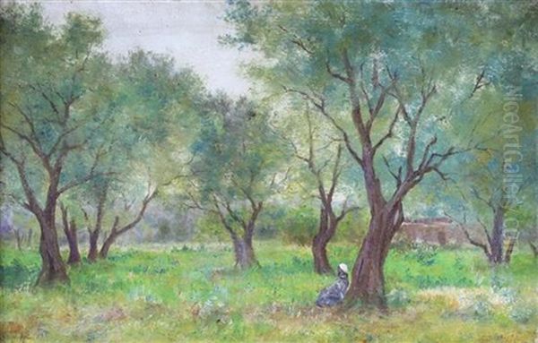 Resting Under The Olive Trees Oil Painting by John Lewis Shonborn