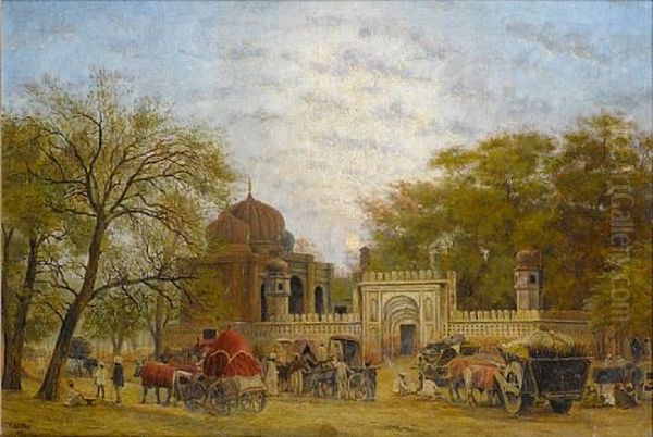 Indian Scene At Dusk Oil Painting by Frederick William John Shore