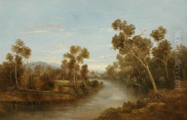 Mount Jeffcott Richardson River Oil Painting by William Short Sr.