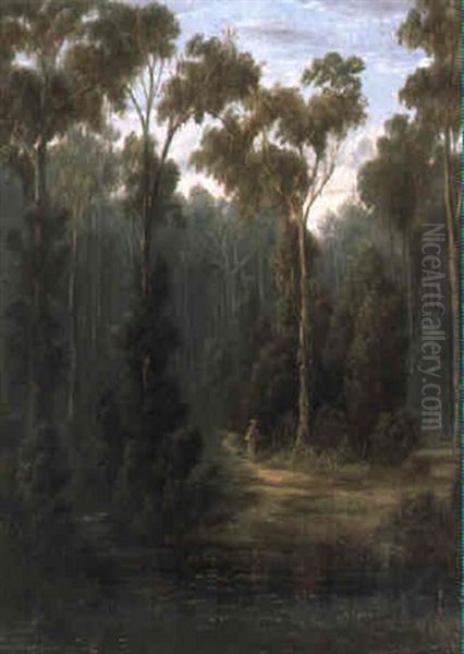 Figures In Landscape Oil Painting by William Short Sr.