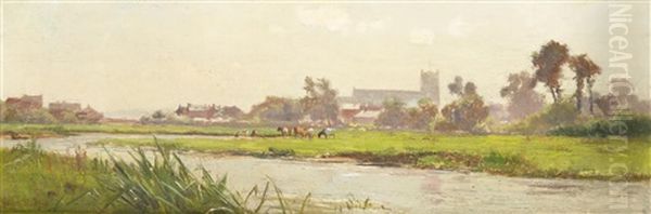 Christchurch Priory Oil Painting by Frederick Golden Short