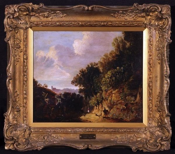 Distant View Of Cromer From The Overstrand Road Oil Painting by Obadiah Short