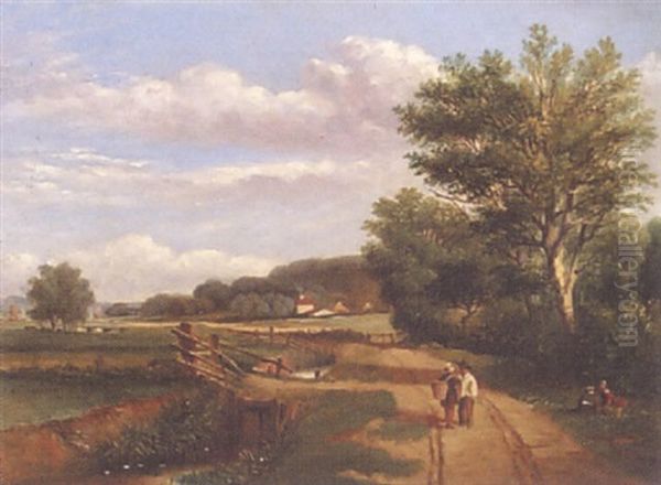 The Sluice Gate Oil Painting by Obadiah Short